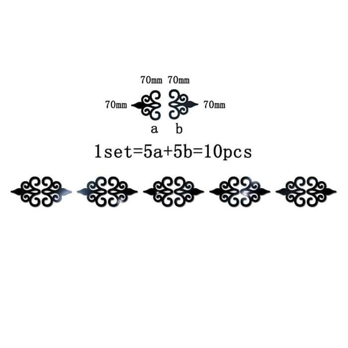 Stiker Cermin Dekorasi Akrilik Kaca Modern 10pcs