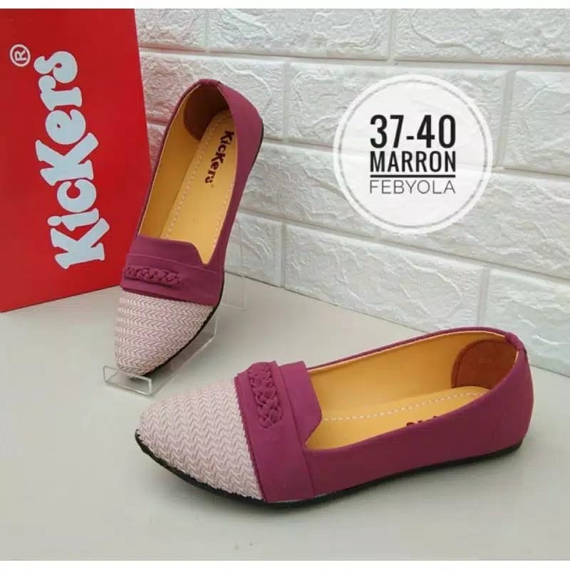 Sandal Slip On Wanita Kickers Sepatu Flat Shoes Perempuan Branded Murah Terbaru Kekinian Terlaris