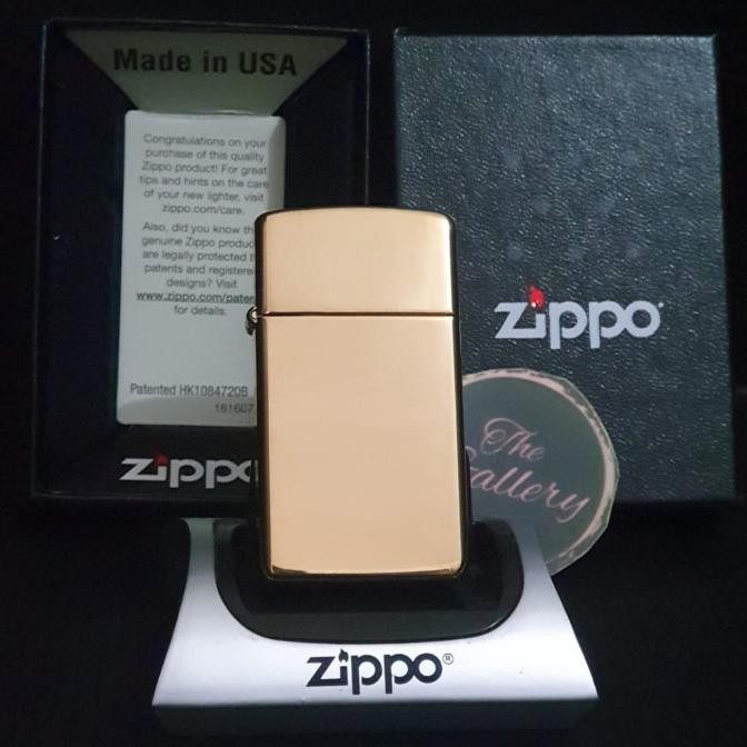 DISKON 1654B ORIGINAL ZIPPO SLIM HIGH POLISH BRASS
