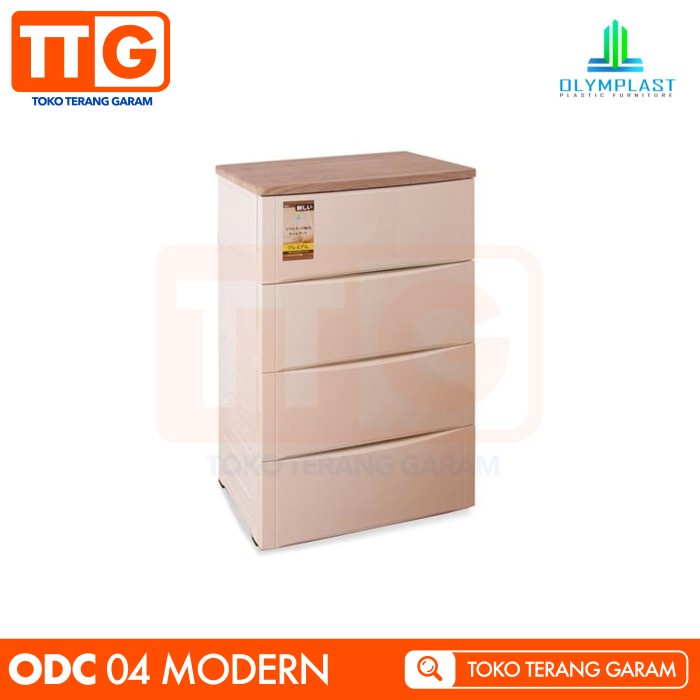 

MURAH OLYMPLAST LEMARI PLASTIK DRAWER KABINET LACI 4 SUSUN ODC - 04 MODERN - CREAM