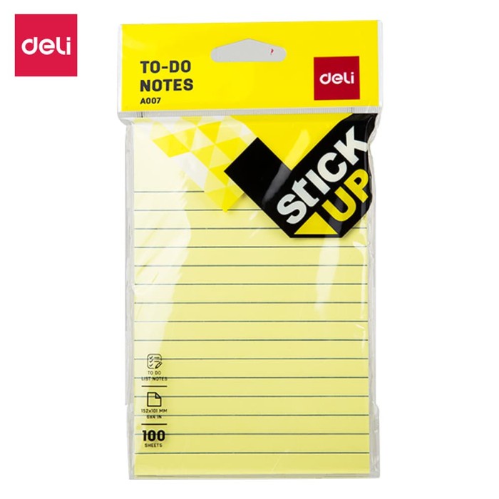 

kertas- deli ea00752 memo tempel - to-do notes 152×101mm 6''×4'' 100 sheet -kertas.
