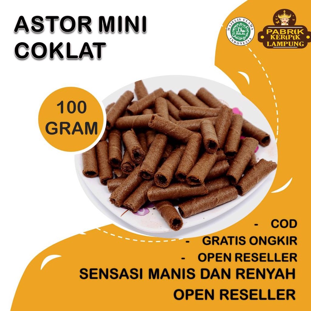

100Gr Astor Mini Coklat By Pabrik Keripik Lampung