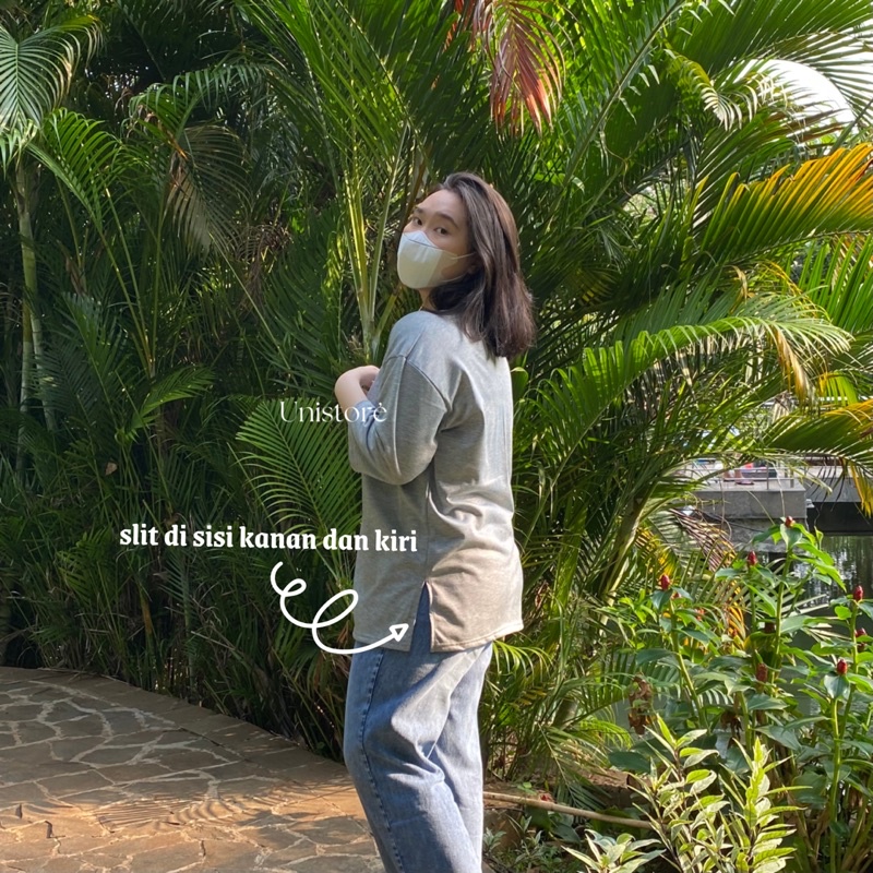 Kana Basic T-Shirt - Kaos Oversized Polos Jumbo Lengan 3/4 - Atasan wanita lengan 3/4 Jumbo - kaos atasan wanita jumbo lengan 3/4