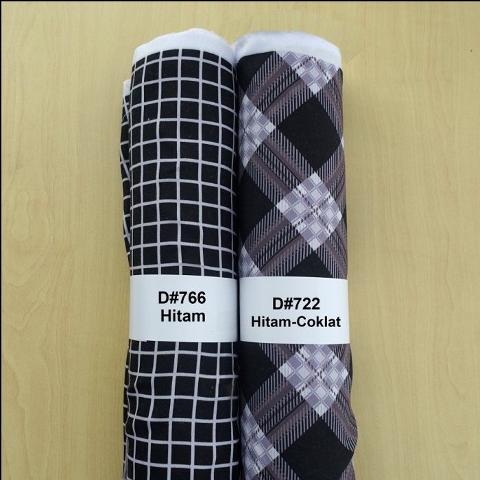 Kain Semi Katun Eco Flanel 766/722 - FLANEL (Per 0,5 meter) - Hitam, Semi Katun Eco