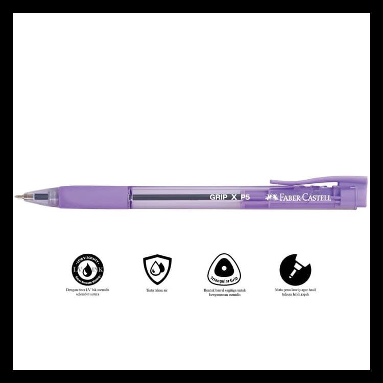 

Hot Product Ballpoint Grip Xp 0.5 Mm Barrel Violet - Box Isi 10Pcs Barang Bagus