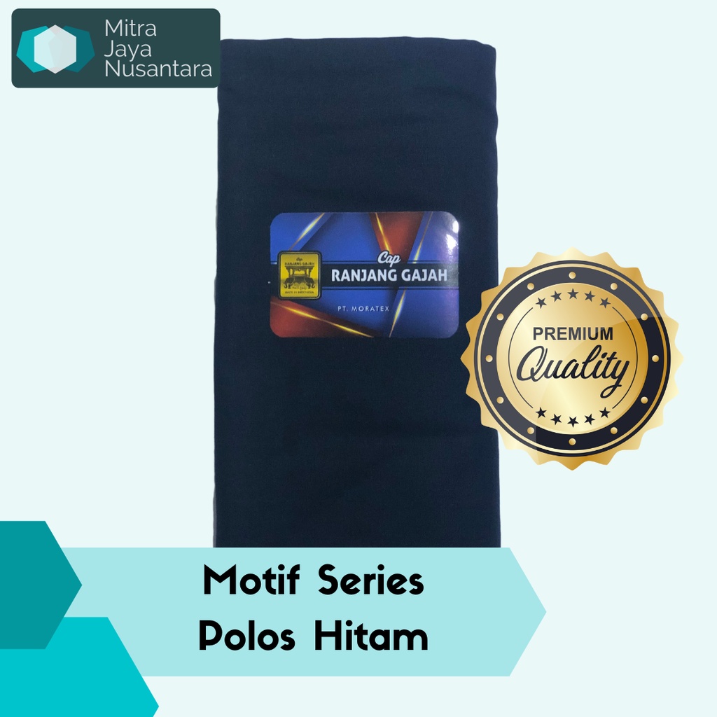 Sarung Tenun Ranjang Gajah Polos Hitam Tumpal Kualitas Premium