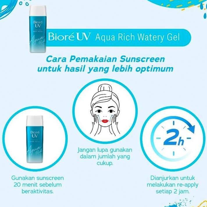 BPOM - Sunscreen Biore UV Aqua Rich Watery Essence / Fresh &amp; Bright / Botanical Peony / Gel / Athlizm SPF 50+/PA++++