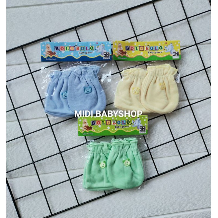 1 Set sarung tangan dan kaki bayi motif boneka bolo bolo SNI