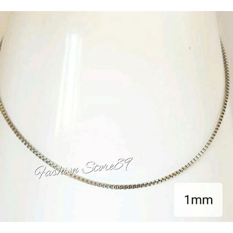 Kalung Titanium itali Silver Import Pria &amp; Wanita