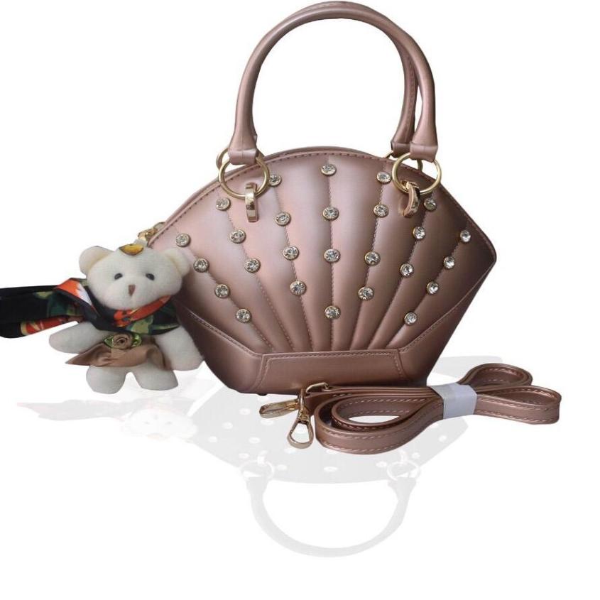 ➤ Jelly Kerang Diamond Tas Wanita Modern Tas Fashion Aksesoris Kosmetik Size Besar ★