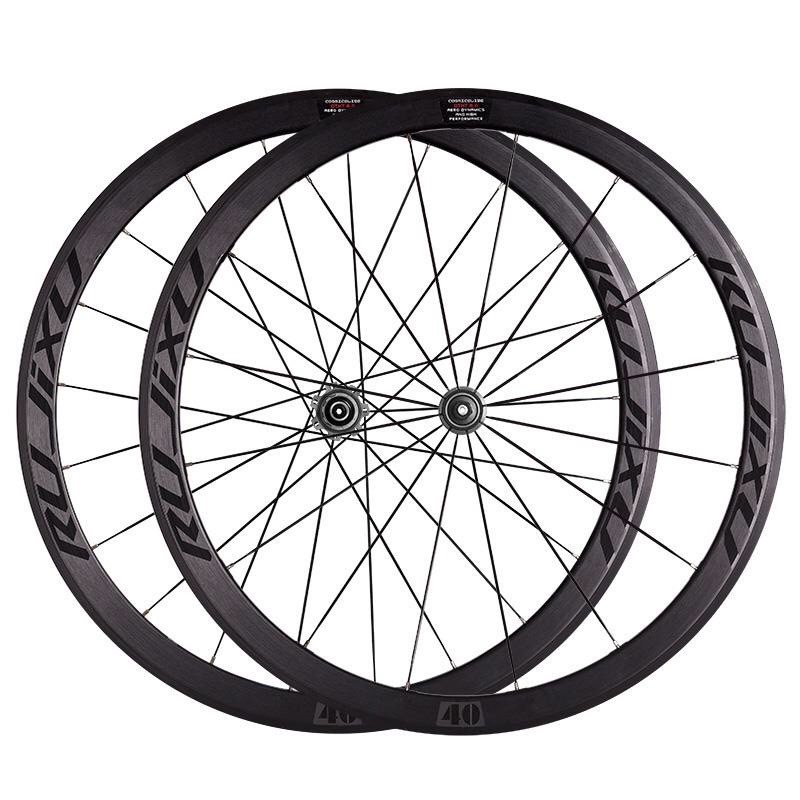 Wheelset Rujixu 40mm 700C V/C Rim Brake Alloy Black Color 1900g - New 2021 Black