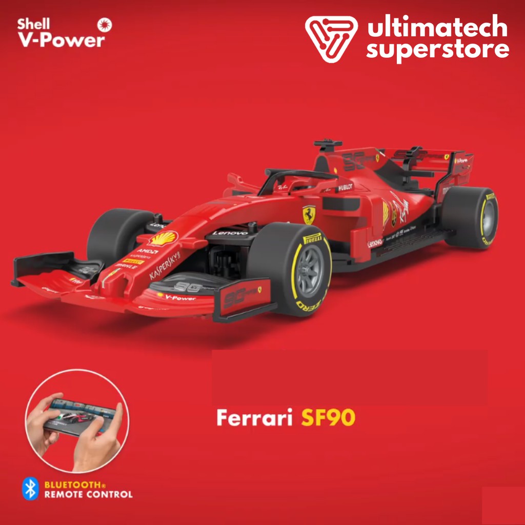 Shell Motorsport Collection Scuderia Ferrari SF90 F1 RC - Mobil aja Tanpa Baterai Bluetooth