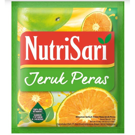 

Nutrisari Jeruk Peras 10 sachet / Serbuk Nutrisari Jeruk Peras