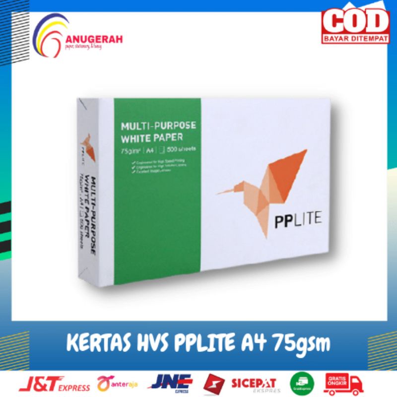

KERTAS HVS PPLITE A4 75gsm / KERTAS FOTOCOPY MURAH (RIM)