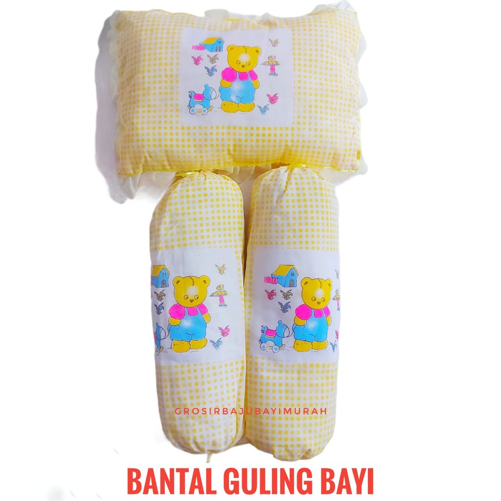 Set bantal guling bayi PUTIH perlengkapan tidur bayi baru lahir