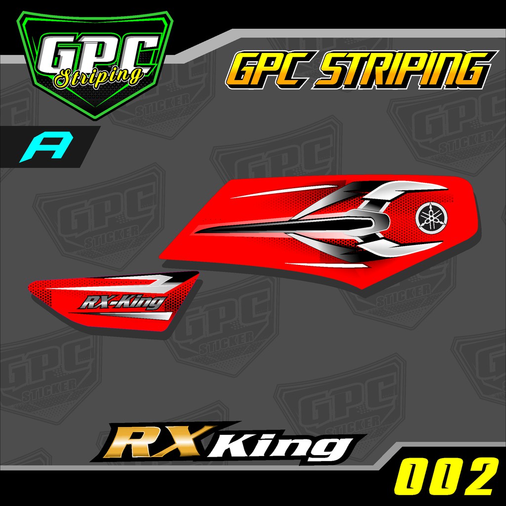 Striping Rx King - Stiker Variasi List Motor Rx King Merah Putih Biru GPC-002
