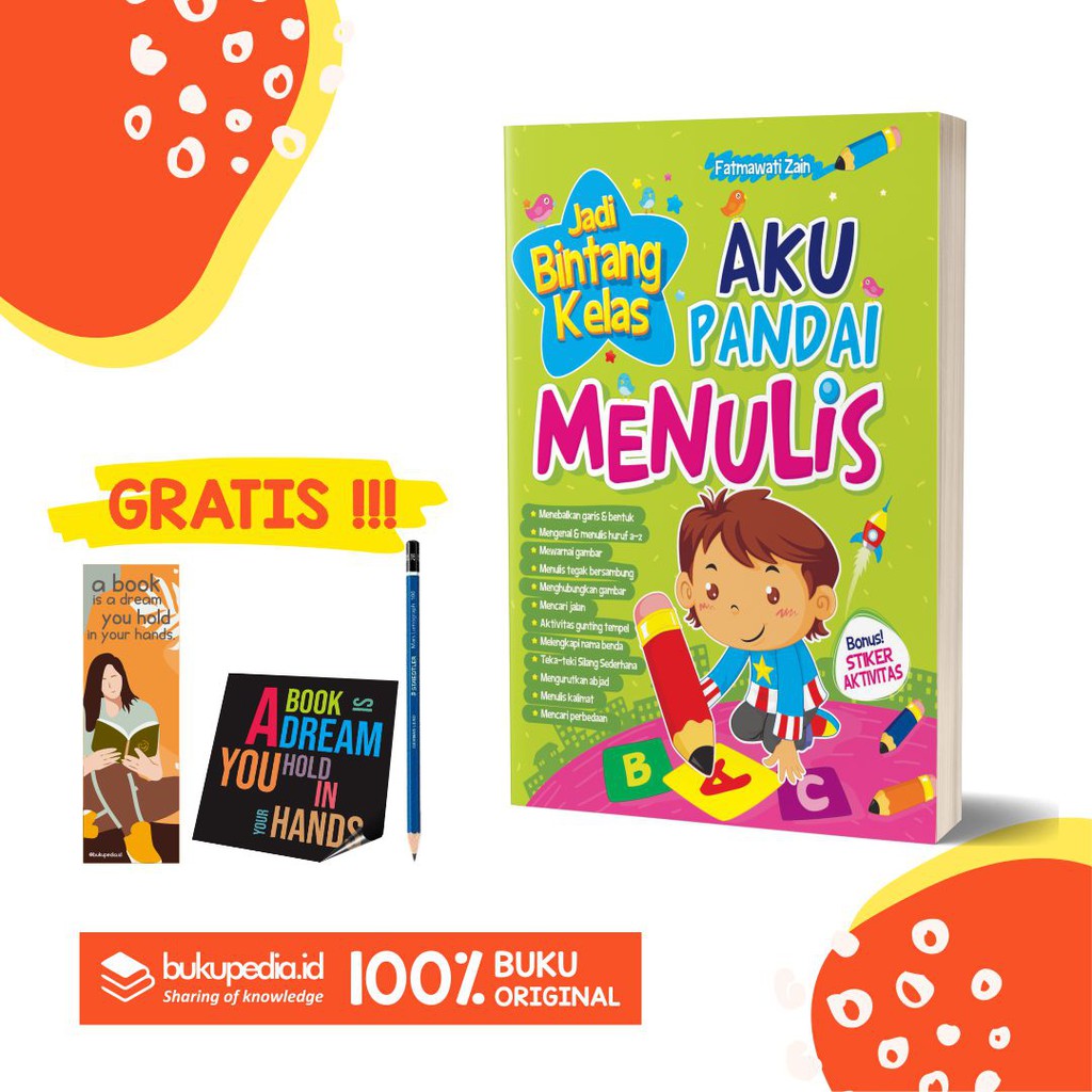 

BUKU AKU PANDAI MENULIS: JADI BINTANG KELAS - BRILLIANT BOOKS - BONUS PENSIL 2B, BOOKMARK, STIKER