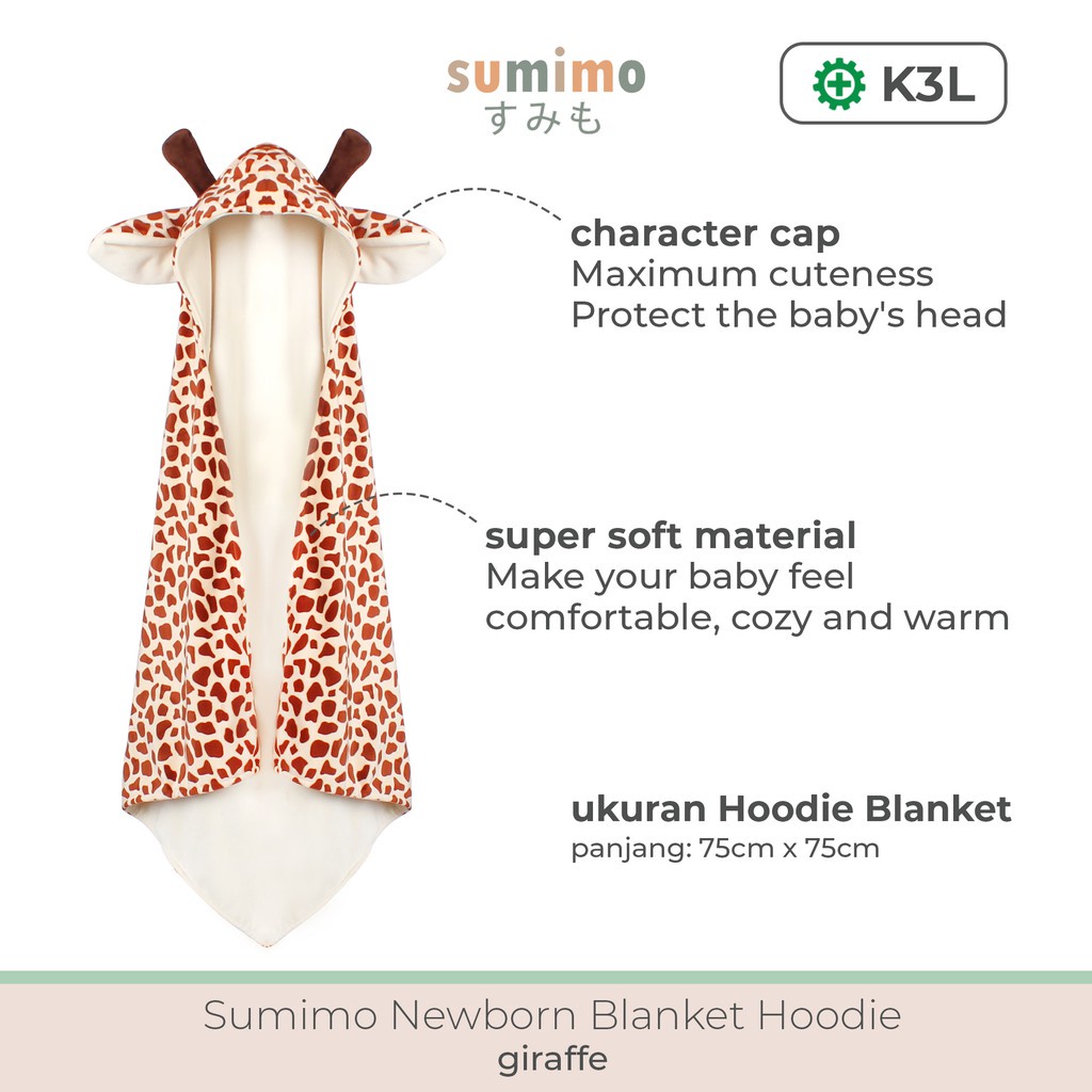 Babygiggles - Sumimo Blanket Baby / Selimut Topi Bayi