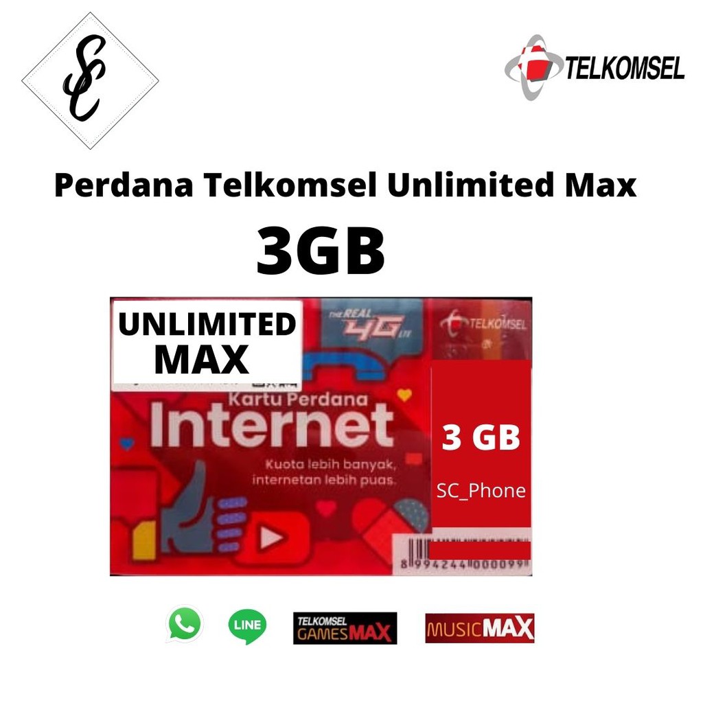 PERDANA TELKOMSEL UNLIMITED MAX 3GB (Karawang ,Purwakarta)