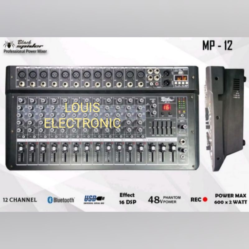 Power Mixer Black Spider MP12 BlackSpider MP 12 12 Channel ORIGINAL