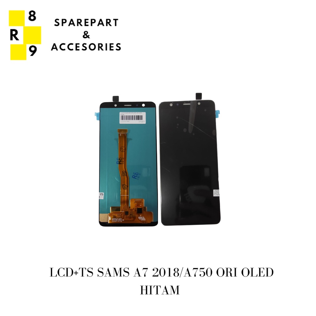 LCD + TS FULLSET SAMSUNG A7 2018 OLED OLED HITAM / A750