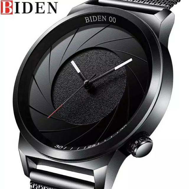Premium (RRW) BIDEN Jam Pria Luxury Stainless Steel Creative Casual Quartz Mens Analog Watch