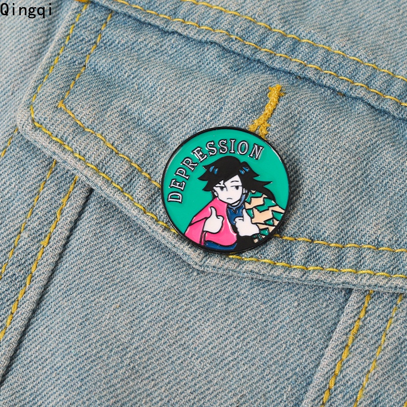 Bros Pin Enamel Desain Karakter Kartun Anime Demon Slayer Kimetsu No Yaiba Untuk Fans