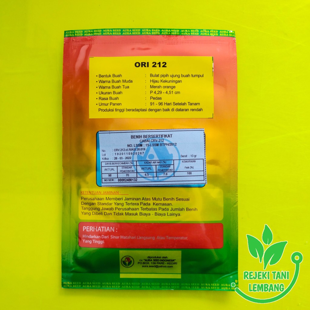 BENIH CABAI RAWIT//BENIH CABE RAWIT ORI 212 AURA SEED