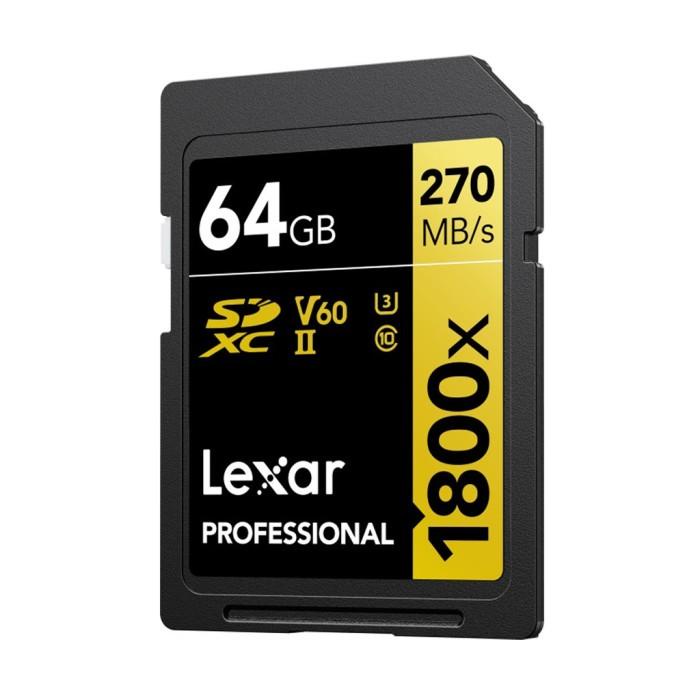 Lexar 64Gb Professional 1800X Sdxc Uhs-Ii Memory Card / Sd Card 64Gb