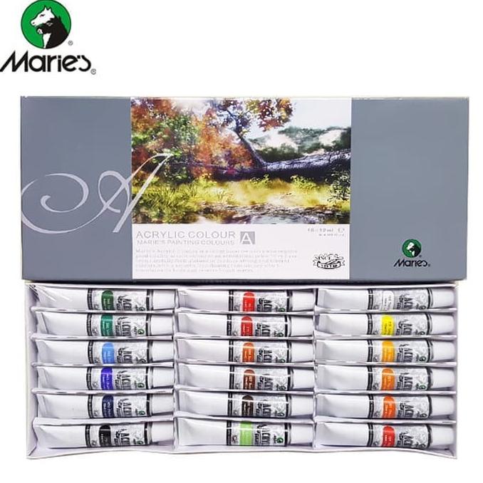 

siap kirim] cat acrylic maries colour set 18 warna