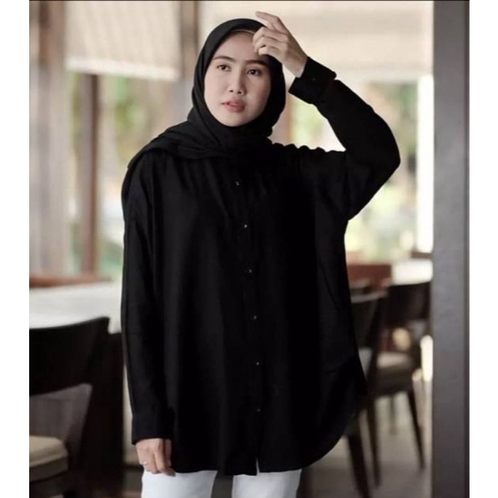 OVERSIZE KEMEJA LINEN - BAJU ATASAN KEMEJA BLOUSE