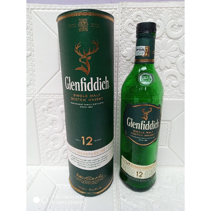 Botol bekas minuman keras import glenfiddich plus bok