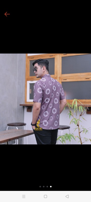 Asta Sibori Kemeja Batik Pria Lengan Pendek Slimfit Katun Printing Hem Baju Seragam Kantor Modern