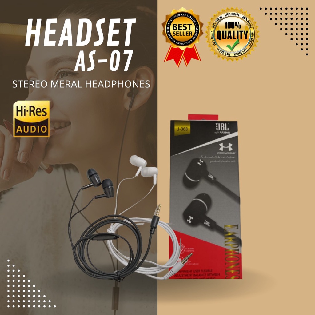 HEADSET / HANDSFREE &lt; JBLL 363 - AS07 &gt; SUPER BASS + MIC semua hp bisa dipakai ya (JAYA ACC)