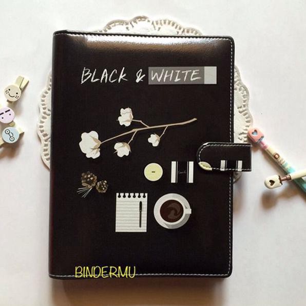 

New Binder Custom Black And White Printing Bisa Pakai / Tambah Nama Multiring 20Ring A5 / 26Ring B5