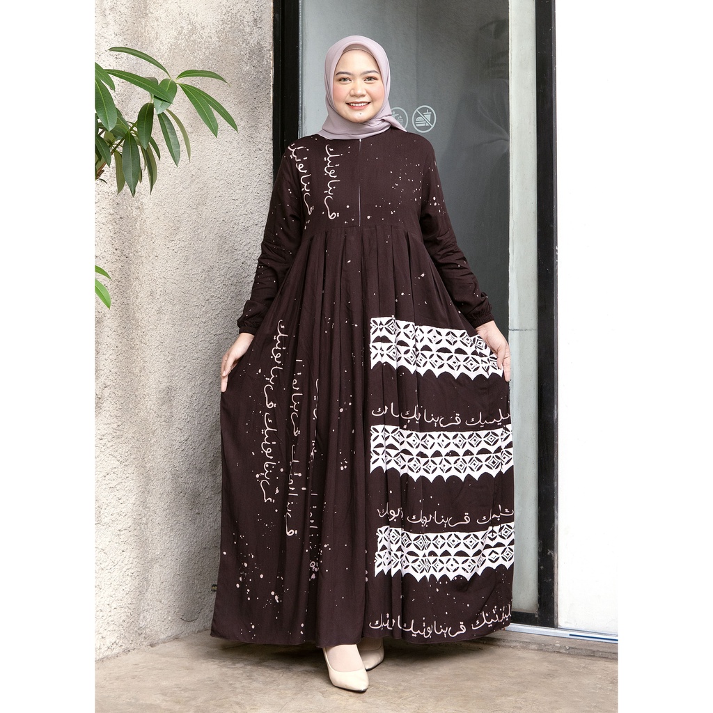 [BISA COD] GAMIS TIE DYE KEKINIAN / GAMIS KATUN RAYON / GAMIS TWILL ORI / GAMIS BUSUI-Qorina Letter Batik