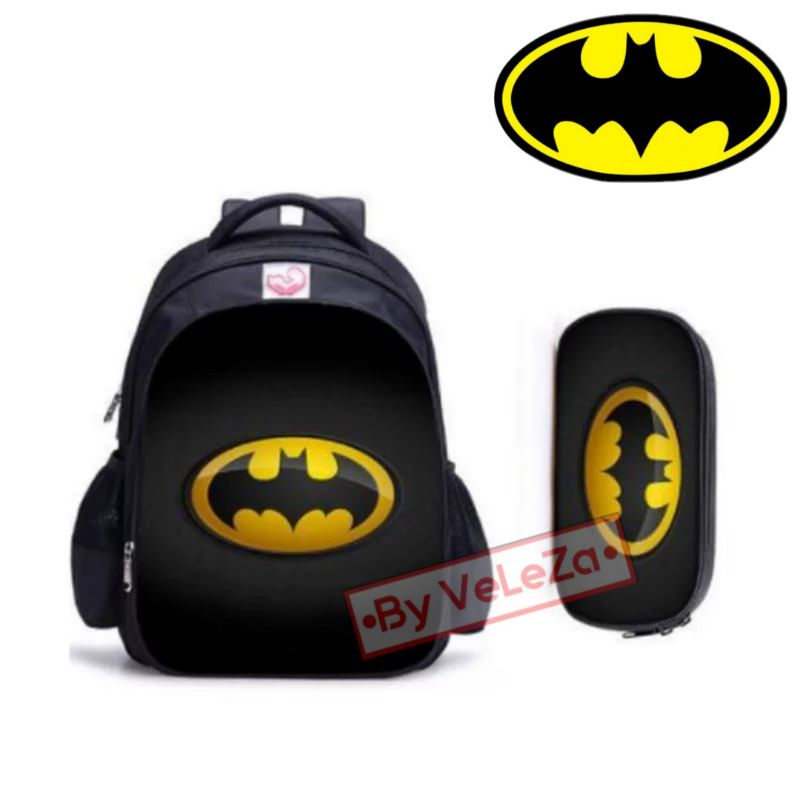 Tas ransel anak laki-laki superhero 2in1 - tas + tempat pinsil - tas anak