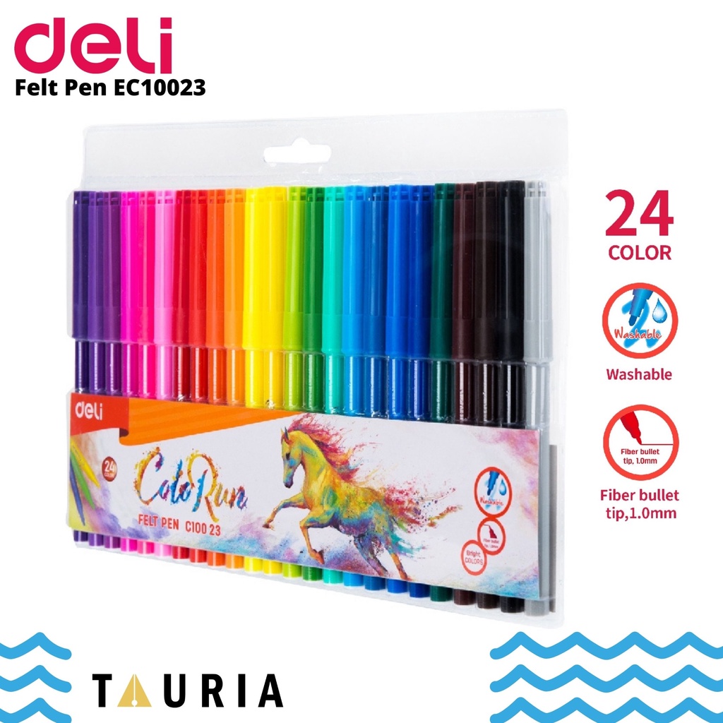 

FELT PEN / SPIDOL WARNA 24 WARNA DELI EC10023