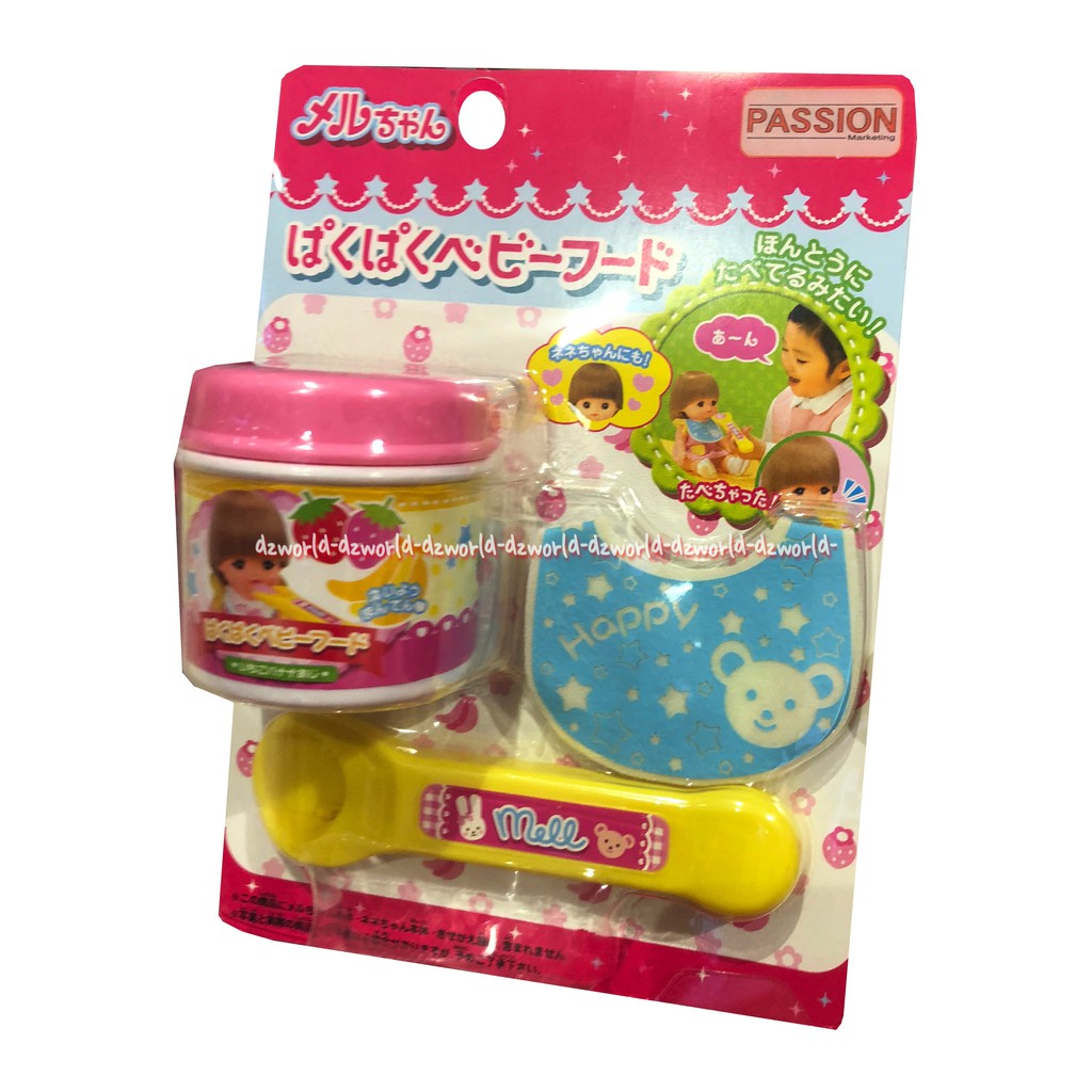 Mellchan Celemek Tempat Makan Bubur Mainan Boneka Mellchan