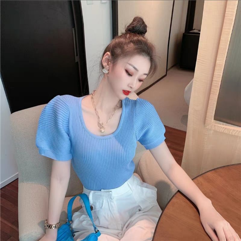 MDLV ~ K251# Elnora Knit Top Atasan Blouse Rajut Polos Korea Look Fashion Import