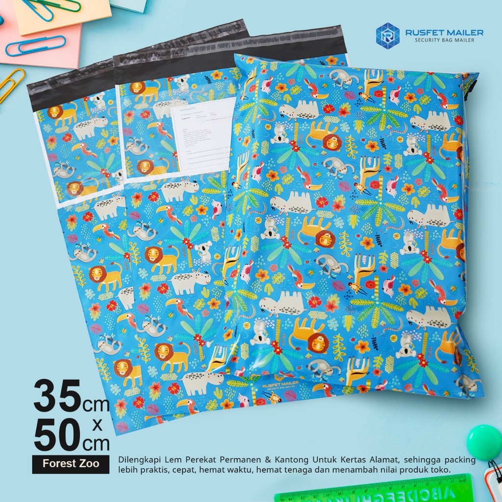 Polymailer | Plastik Packing | Plastik Packing Online | Motif Forest Zoo
