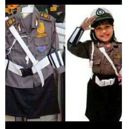 SERAGAM PROFESI TK RA KOBER PAUD POLISI LALU LINTAS POLANTAS POLISI ANAK BAJU CELANA KOMPLIT