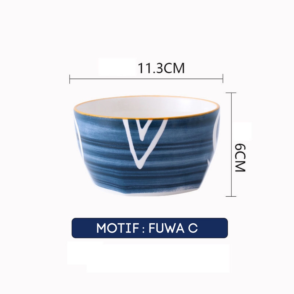 Japanese Ceramic Bowl Fuwa / Alat Makan Mangkok Sup Keramik Hampers Kado / Mangkok Makan / Mangkuk