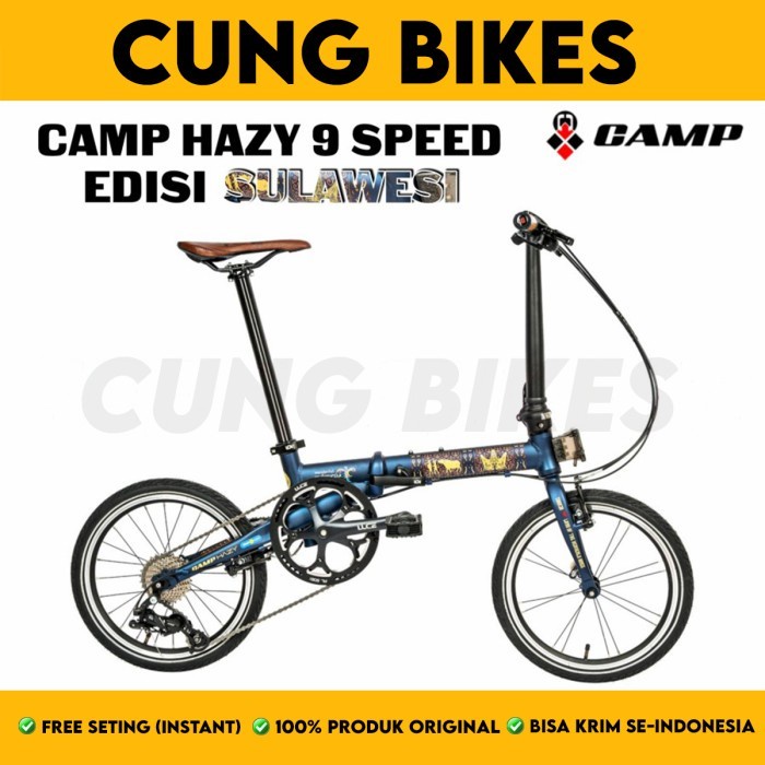 Sepeda lipat 16 inch folding bike Camp Hazy 9 speed Sulawesi Edition wonderfull Indonesia