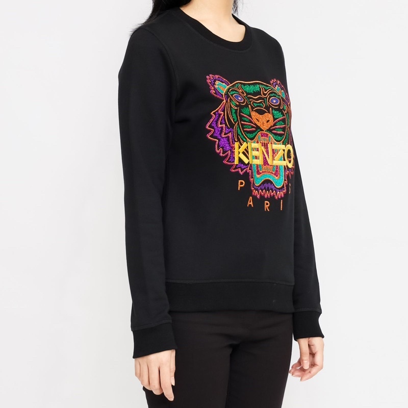 Ken. Tiger Crewneck Black Purple Gold