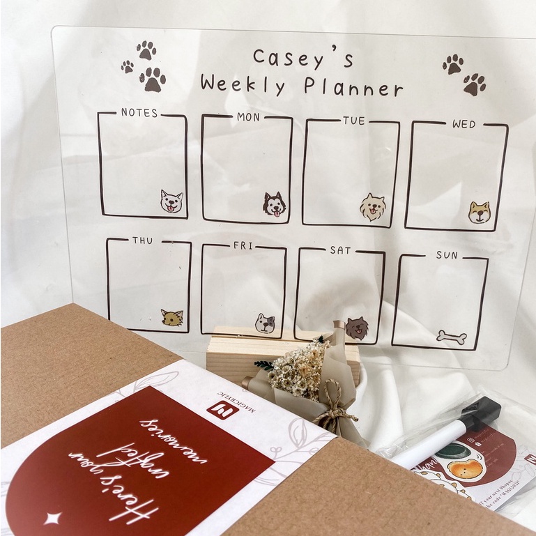 

Acrylic Weekly Planner Kotak (FREE Custom Nama)