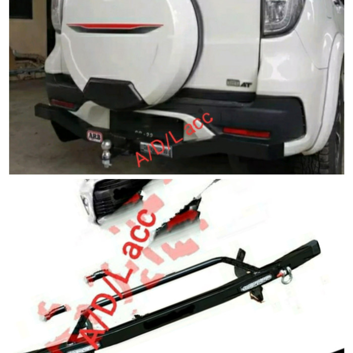 PAKET tanduk SLIM BUMPER depan + PENGAMAN TOWING BAR ARB BESI belakang mobil daihatsu terios 2010