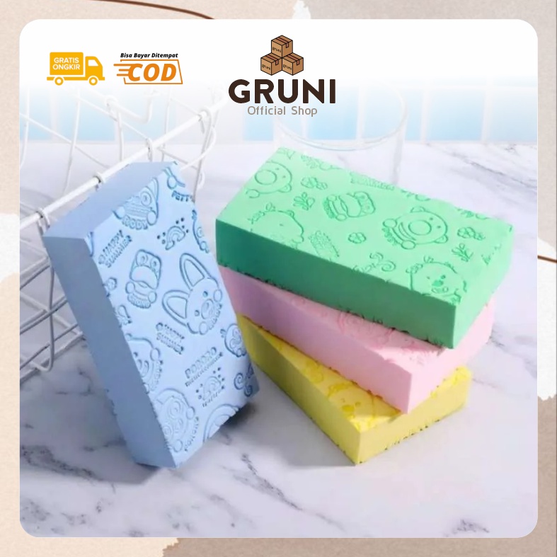 GRUNI BW0024 Spon Penghilang Daki Spon Mandi Pembersih Daki Kotoran Spon Gosok Daki Viral Busa Gosok