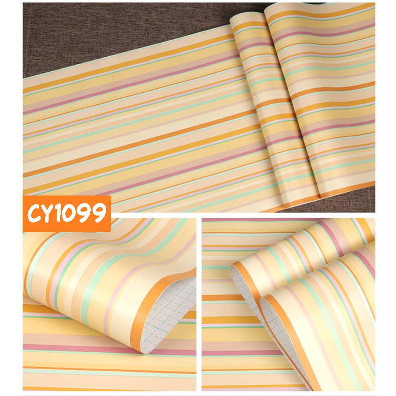 Wallpaper Dinding 45CMx8M Walpaper Stiker Dinding Bata Garis Batik Karakter