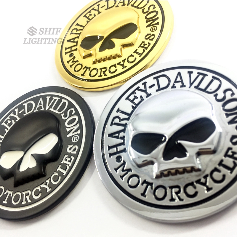 1Pc Stiker Emblem Logo Motor Harley Davidson Bahan Metal